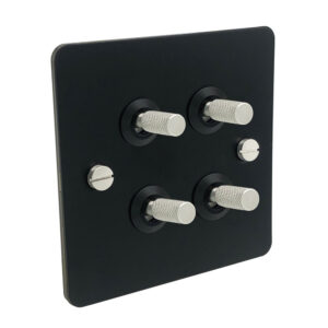 Detailed - Black with Silver Toggle - 4 lever