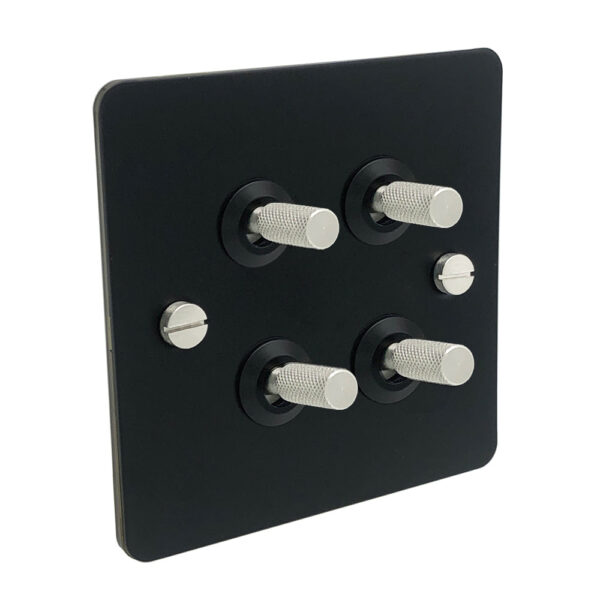 Detailed - Black with Silver Toggle - 4 lever