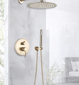 Brushed Gold Modern Concealed Shower with Hand Shower #20211