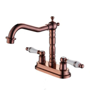 Rose Gold Antique Dual Ceramic Handle Mixer #201714