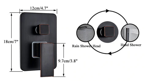 Black Concealed Shower Unit With Hand Shower #201795 - Image 6