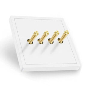 Luna White with Brass Toggle 4 Levers