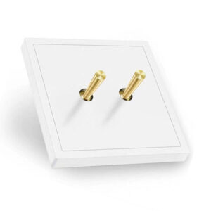 Luna White with Brass Toggle 2 Levers
