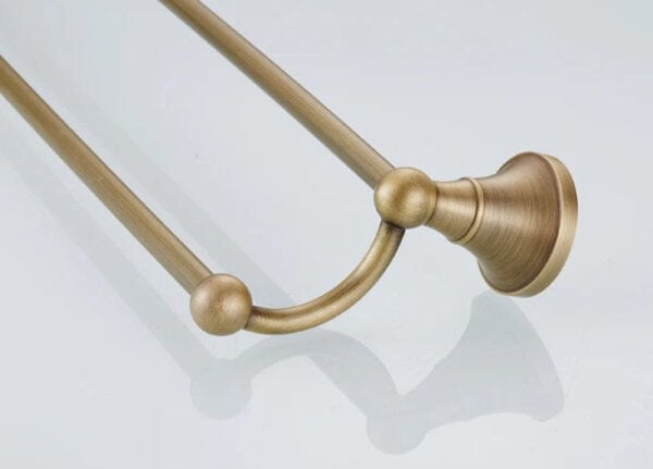 Antique Brass Double Towel Rail - Image 2