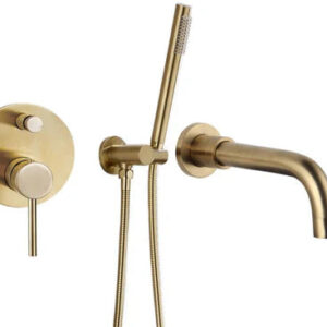 Brushed Gold Modern Minimal Concealed Bath Mixer #20217