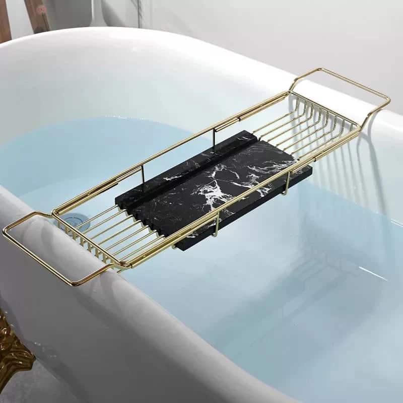 Gold & Black Marble Bath Caddy #20206