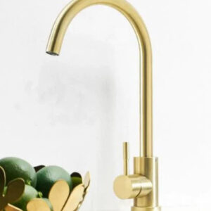 Brushed Gold Minimal Round Arc Mixer #201849