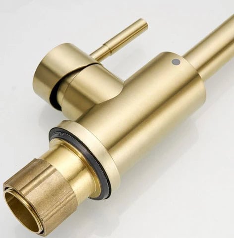 Brushed Gold Minimal Round Arc Mixer #201849 - Image 5