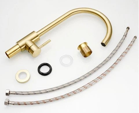 Brushed Gold Minimal Round Arc Mixer #201849 - Image 3
