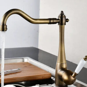 Antique Single Ceramic Lever Brass Basin Mixer
