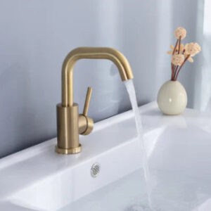 Brushed Gold Mini High Arc Mixer #202397