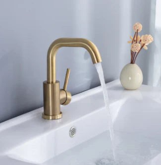 Brushed Gold Mini High Arc Mixer #202397