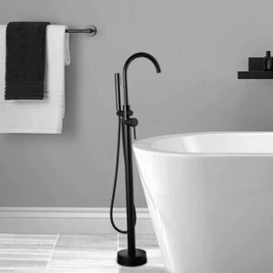 Matt Black Modern Freestanding Bath Mixer #1713