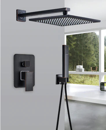 Black Concealed Shower Unit With Hand Shower #201795