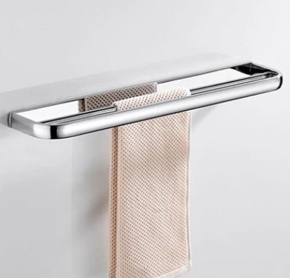 Chrome Modern Double Towel Rail #202354 - Image 3