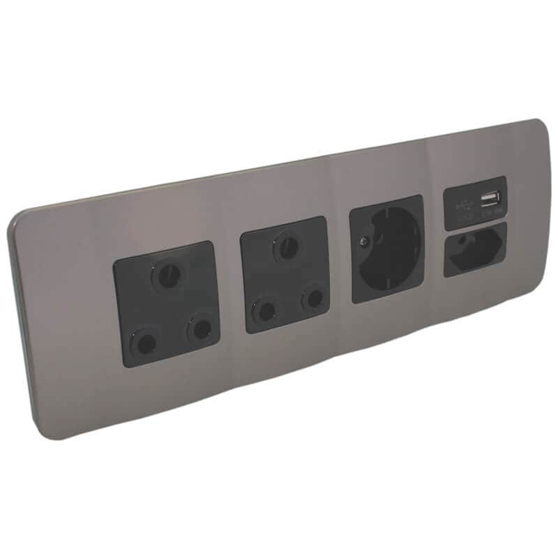 Veti 1 - Double RSA Sockets, Single RSA Schuko, Single USB Charger and Single RSA V-Slim - Image 2