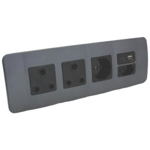 Veti 1 -  Double RSA Sockets, Single RSA Schuko, Single USB Charger and Single RSA V-Slim