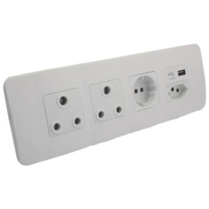 Omni - Double RSA Sockets, Single RSA Schuko, Single USB Charger and Single RSA V-Slim