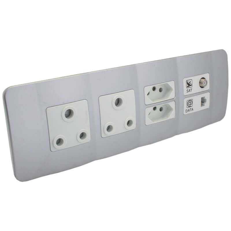 Omni Cluster - Double RSA Sockets - Single V-Slim - Single Satellite Outlet - CAT. 6 Data - Image 3