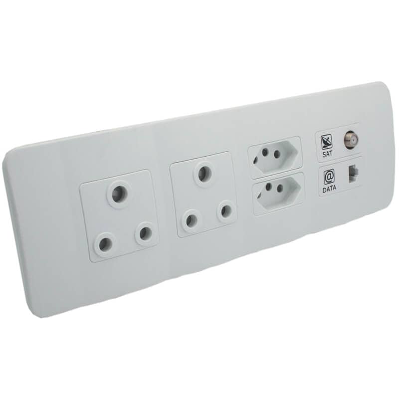 Omni Cluster - Double RSA Sockets - Single V-Slim - Single Satellite Outlet - CAT. 6 Data - Image 4