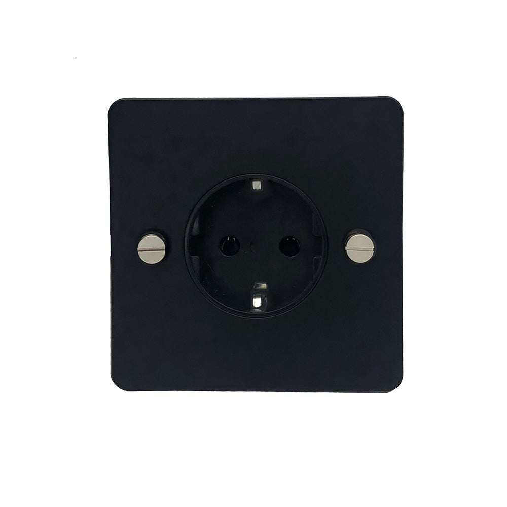 Detailed - Black & Silver - EU Wall Socket