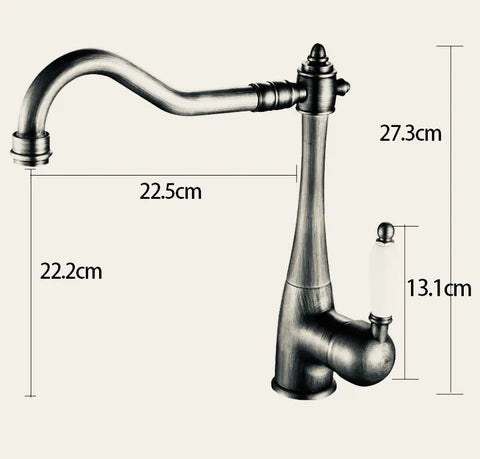 Chrome Antique Single Ceramic Handel Mixer #201726 - Image 5