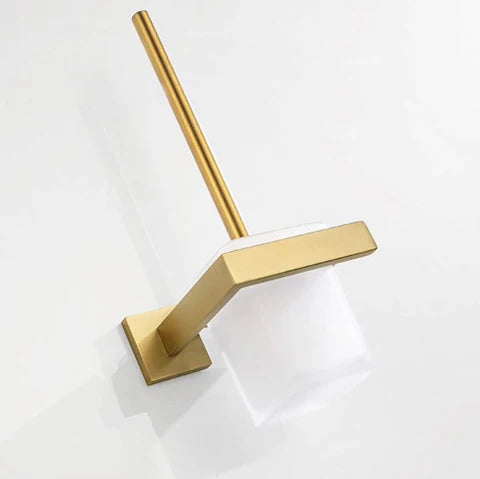 Brushed Gold Angular Toilet Brush Holder #201847 - Image 3