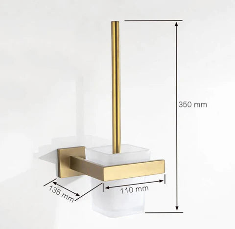 Brushed Gold Angular Toilet Brush Holder #201847 - Image 2