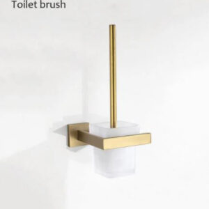 Brushed Gold Angular Toilet Brush Holder #201847