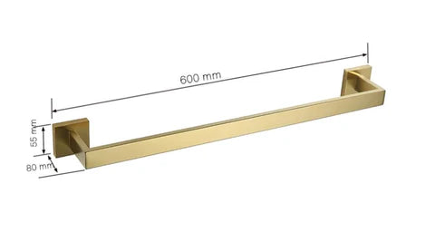 Brushed Gold Angular Single Towel Rail #201846 - Image 4