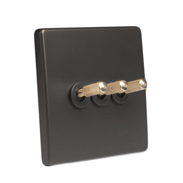 Tex Grey With Brass Toggle 3 Levers