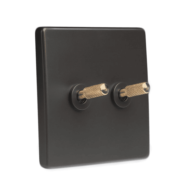 Tex Grey With Brass Toggle 2 Lever