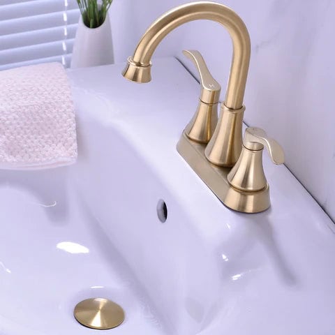 Modern Brushed Gold Basin Mixer #202345 - Image 2