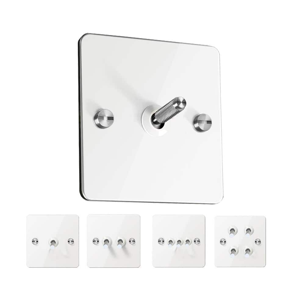 Detailed - White with Silver Toggle - 1 lever - Image 2