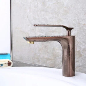 Rose Gold Top Lever Modern Basin Mixer #201776