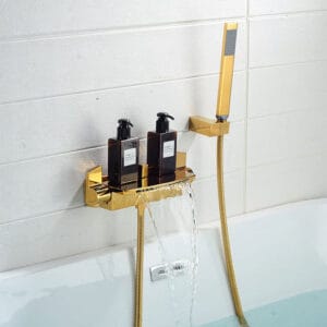 Modern Shiny Gold Bath Mixer #202339