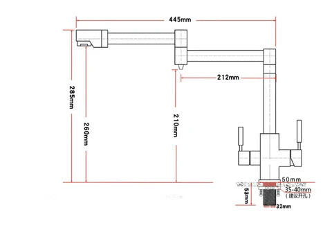 Nickel Kitchen Mixer With Water Purified Tap #202357 - Image 2