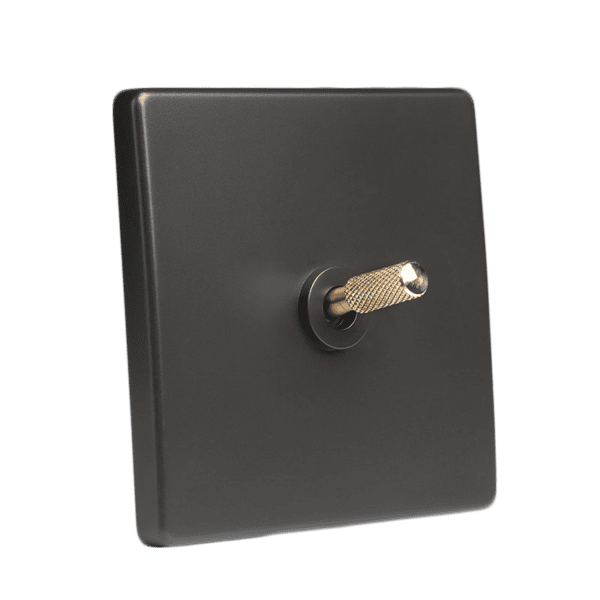 Tex Grey With Brass Toggle 1 Lever