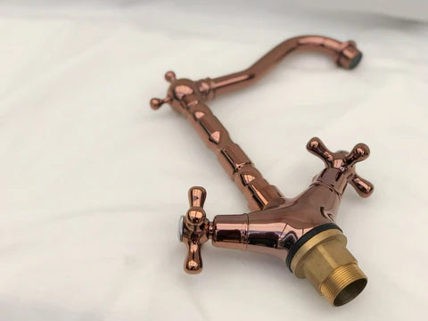 Rose Gold Antique Short Basin Mixer #201720 - Image 3