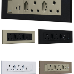 VETI 3 - Double RSA Sockets, Double RSA V-Slim, Combined USB A&C Socket Module