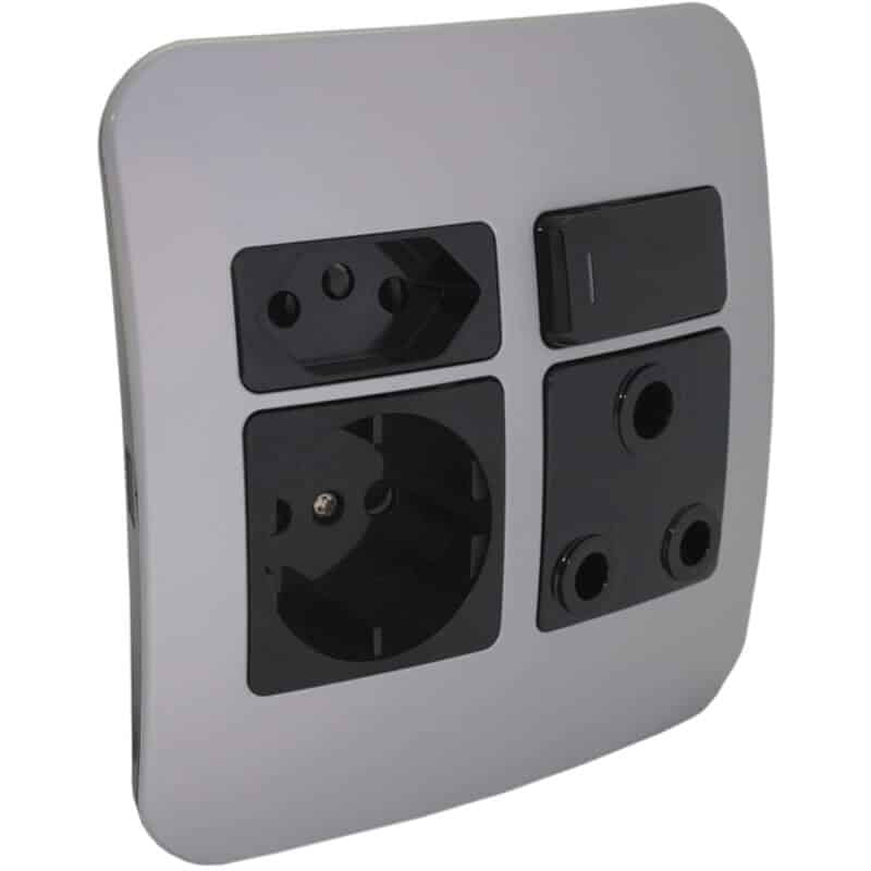 Round 2 Pin Plug Wall Socket