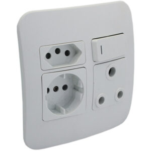Round 2 Pin Plug Wall Socket
