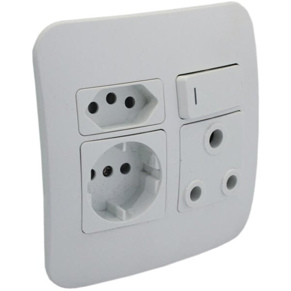 Round 2 Pin Plug Wall Socket