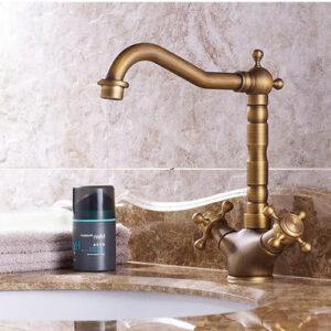 Classic Antique Brass Basin Mixer Short #20177