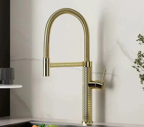 Polished Gold Spring Kitchen Mixer #202438 - Image 2