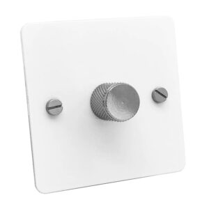 Detailed - White with Silver Toggle - Dimmer - 1 Way