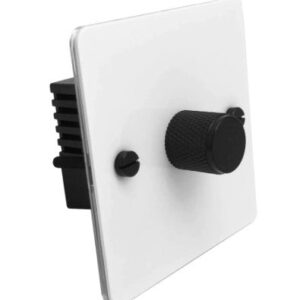 Detailed - White with Black Toggle - Dimmer - 1 Way