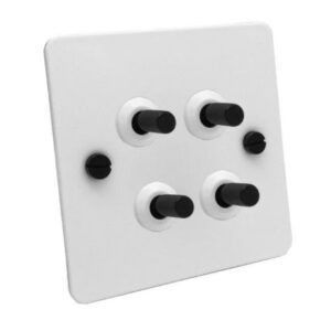 Detailed - White with Black Toggle - 4 lever