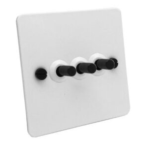 Detailed - White with Black Toggle - 3 lever