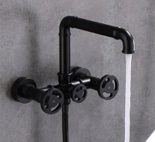 Matt Black Steampunk Bath Mixer #20116 - Image 6